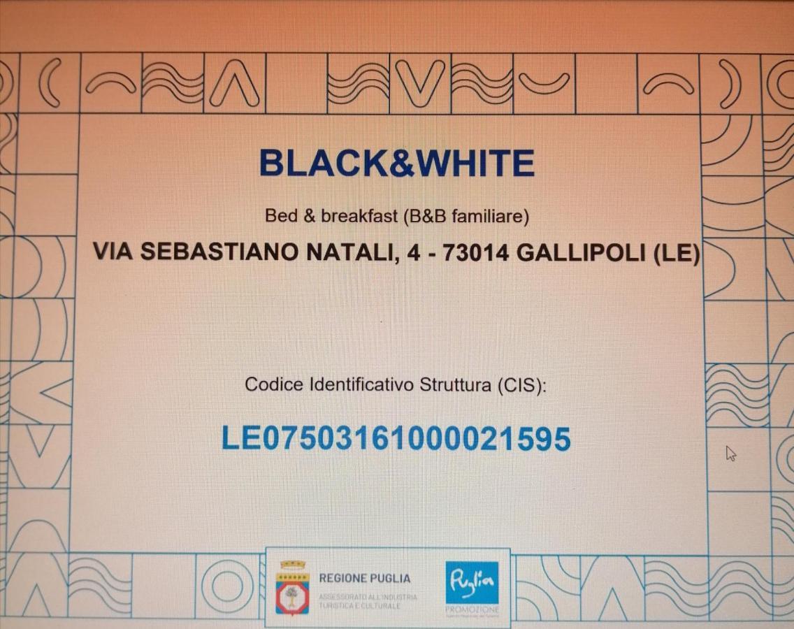 B&B Black-And-White Gallipoli Exterior foto